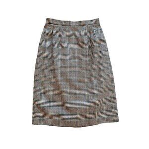 Worthington‎ Womens Plaid Long Pencil Skirt Wool Blend Career School Size 12